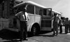 The Beit Hatfutzot, Dispora Museum receive today a present for Sweden, a Red Cross bus by which the survivers from the holocaust were taken to Sweden – הספרייה הלאומית