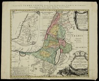 Palaestina in XII Tribus divisa, cum terris adiacentibus denuo revisa & copiosior reddita. Studio Johannes Christoph. Harenberg.
