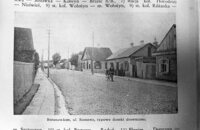 Refilming of illustration from the book in Polish language. Baranovichi, Schesova street. Typical wooden houses.