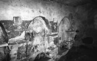 Gorodische. Hasidic house of worship, cellar.