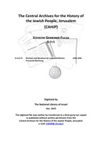 Revision und Abschluss der judenschaftlichen Provinzial-Rechnung.