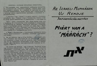 AZ IZRAELI MUNKASOK UJ RENDJE.