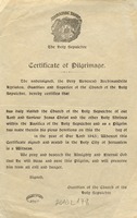 Certificate of pilgrimage.