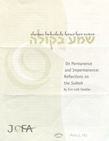 On permanence and impermanence : reflections on the Sukkah