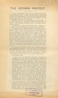The German protest : on the 12th March 1911 the boy Andrew Yuschinsky was murdered at Kieff ... [incipit].