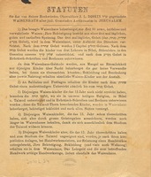 Statuten für das von Seiner Hochwürden ... J. L. Diskin ... gegründete Waisenhaus aller jüdi. Gemeinden Aschkenasim in Jerusalem.