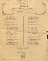 Tischlied zum 50jährigen Jubiläumsfest des "Mekor Chajim" E. V. Frankfurt a. Main, am 15. Juni 1924/13. Siwan 5684 in der Frankfurt-Loge.