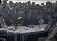 הקמת מסמיה, התיישבות של פועלי אגודת ישראל ארוחה לכבוד הקמת הישוב