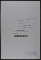 Mittwoch, Eugen.