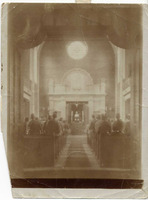 Service with soldiers in a big synagoge.