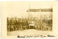 Group of soldiers and rabbi at Pessach service 5678 (28 March 1918) in Italy (1).