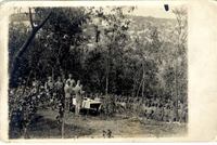 Group of soldiers at religious service in Doberdo, Italy, 3 August 1916.
