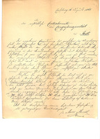 Letter from Moses Mendl in Carlsburg to the Central Committee, 1868/08/16.