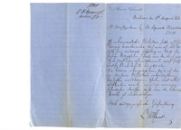 Letter from Dr. Alexander Weissmandl in Mohács to Ignac Hirschler in Pest, 1868/08/09.
