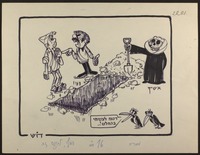 אש"ף מכין קבר לשרוליק [קריקטורה ללא כותרת].