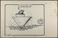 מובארק על פירמידה הפוכה [קריקטורה ללא כותרת].