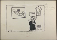 ח'ומייני בוחן ספינה אמריקאית במפרץ [קריקטורה ללא כותרת].