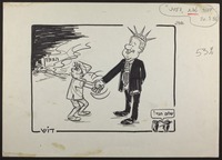 קלינטון כובל את שרוליק מלסייע לצפון [קריקטורה ללא כותרת].