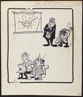 "אני מתחיל להאמין שזה טוב בשבילנו..." [קריקטורה].