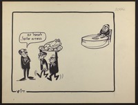 מגישים לסאדאת צפרדע [קריקטורה ללא כותרת].