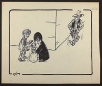 רייגן כשריף, בא לטפל בקרטר ואיראן [קריקטורה ללא כותרת].