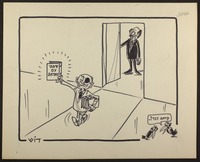 דיין מציג את שיחתו עם סאדאת [קריקטורה ללא כותרת].