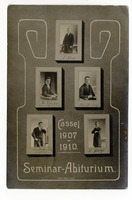 Kassel, "Seminar-Abiturium" - 5 small photos of men on one page with names handwritten beneath. .