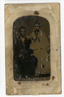 Portrait of a couple: Karschman "Koshman" Baum, likely with his first wife, Babette Baum. Mid 19th century.