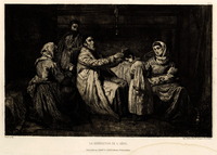 [La Benediction de l'Aieul] [Etching of Scene] – הספרייה הלאומית