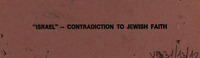 Israel-contradiction to Jewish faith.