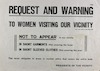 Request and warning to women visiting our vicinity – הספרייה הלאומית