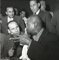 נגן הג'אז לואי ארמסטרונג בביקור בארץ.
