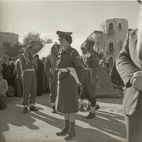 טקס צבאי בשער מנדלבאום בירושלים בחג המולד.