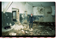 Photograph of: Wooden synagogue in Pakruojis - photos 2006 : interior with Sergey Kravtsov.