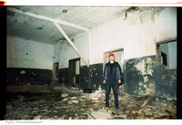 Photograph of: Wooden synagogue in Pakruojis - photos 2006 : interior with Sergey Kravtsov.
