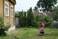 Photograph of: Wooden synagogue in Troškūnai.