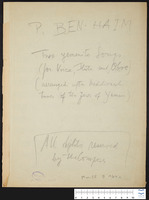 2 Yemenite songs : for low voice, flute and oboe (manuscript).