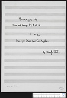 Homage to Mina and George Haas : duo for oboe and cor Anglais.