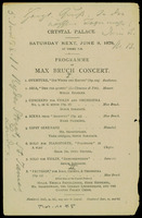 Programs: Concert with compositions by Max Bruch. June 8, 1878.