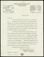 Correspondence with institutuions: American Jewish Historical Society - A. Z. Idelsohn (manuscript). 1929, January