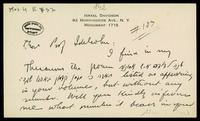 Correspondence with institutuions: Jewish Theological Seminary of America - A. Z. Idelsohn (manuscript). 1932, June