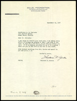 Correspondence with institutuions: Hillel Foundation - A. Z. Idelsohn (manuscript).