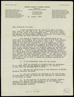 Correspondence with institutuions: American council of learned societies - A. Z. Idelsohn (manuscript). 1930-1931, August-February