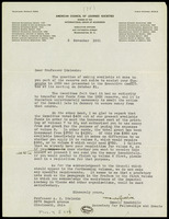 Correspondence with institutuions: American council of learned societies - A. Z. Idelsohn (manuscript). 1931-1933, November-November
