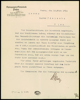 Correspondence with institutuions: Synagogen-Gemeinde - A. Z. Idelsohn (manuscript). 1914, March