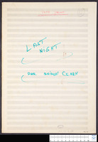 Last night (arrangement - manuscript) / arr. Shimon Cohen.