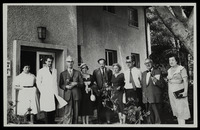 OSE friends from abroad visit an institution for children suffering from cardiac diseases in Kfar-Malal. from right to left: Mrs. and Mr. Mantle (Johannesburg), engineer Dagani (Israel), Mrs. Nam Peni, Dr. Wolf, Mrs. Mogens (Copenhagen).