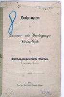 Synagogengemeinde: Satzungen d. Kranken- und Beerdigungsbrüderschaft.