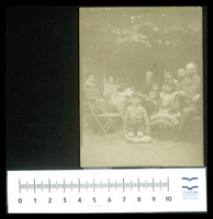 Dr. and Mrs. Brauman with children Jeanne, Antonette and Pierre, the two sisters Zabaum, Emile Meyerson, and Mr. Haffkine.