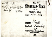 Drei Blätter des Quittungsbuches für den Schutzjuden Levi Levi (Photokopie).